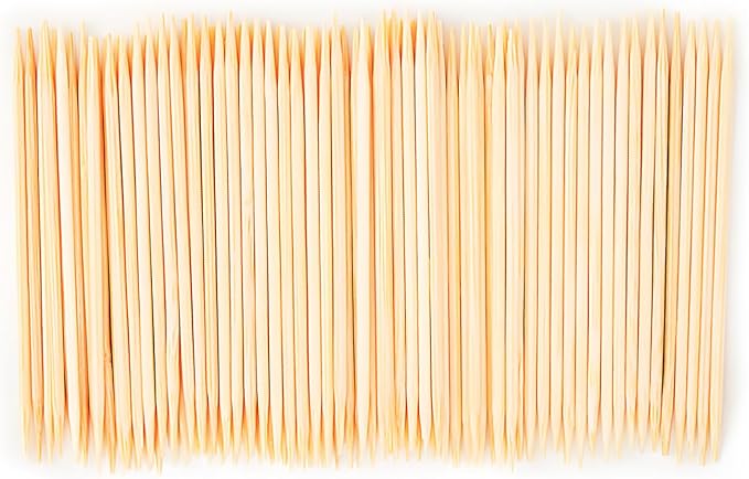 HOPELF Bamboo Toothpicks for Teeth Cleaning, Appetizer, Olive, Barbecue, Fruit, Double-Points Wooden Toothpick.2400 Count