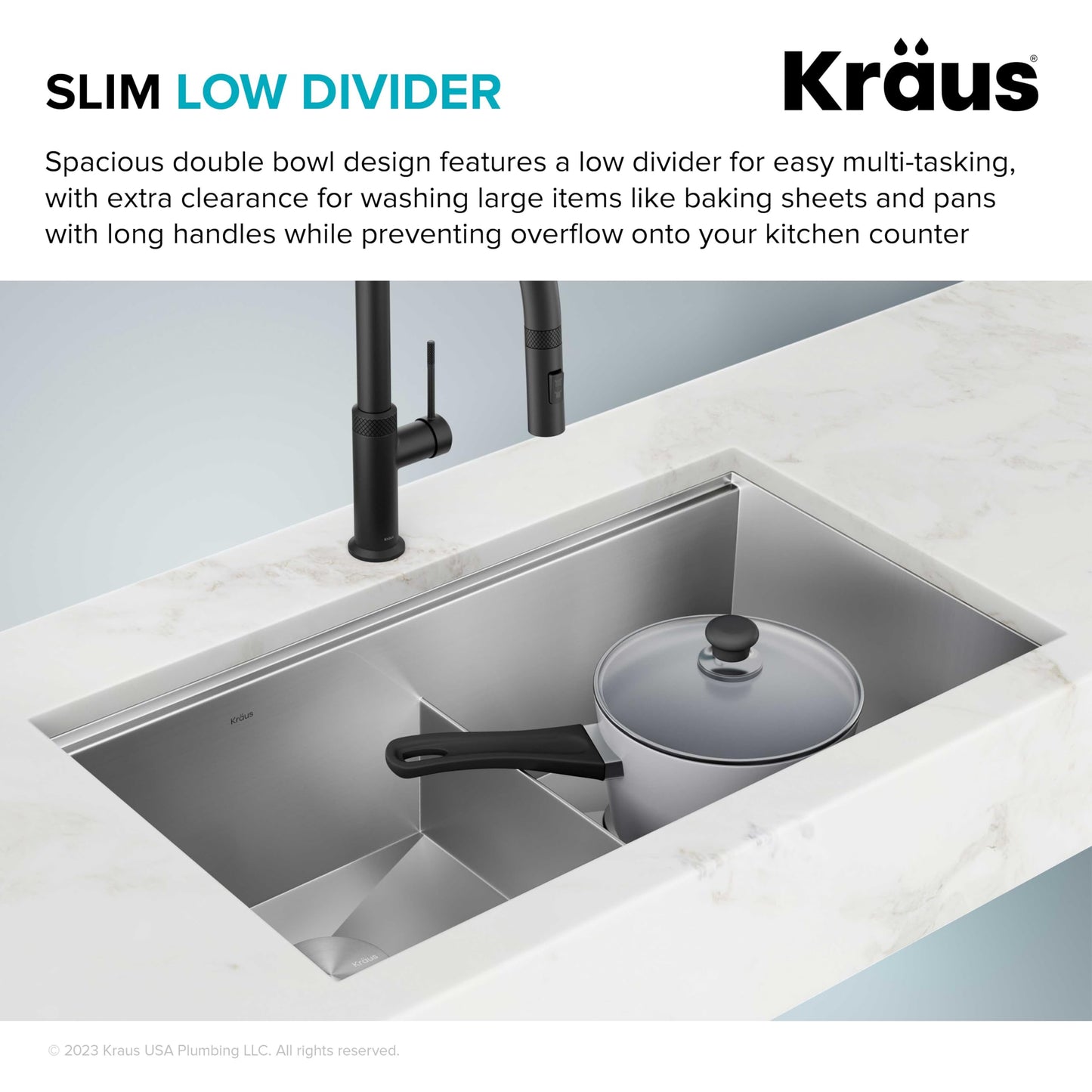 KRAUS Kore 33-Inch Undermount Workstation 16 Gauge Double Bowl Stainless Steel Kitchen Sink with Accessories, KWU112-33