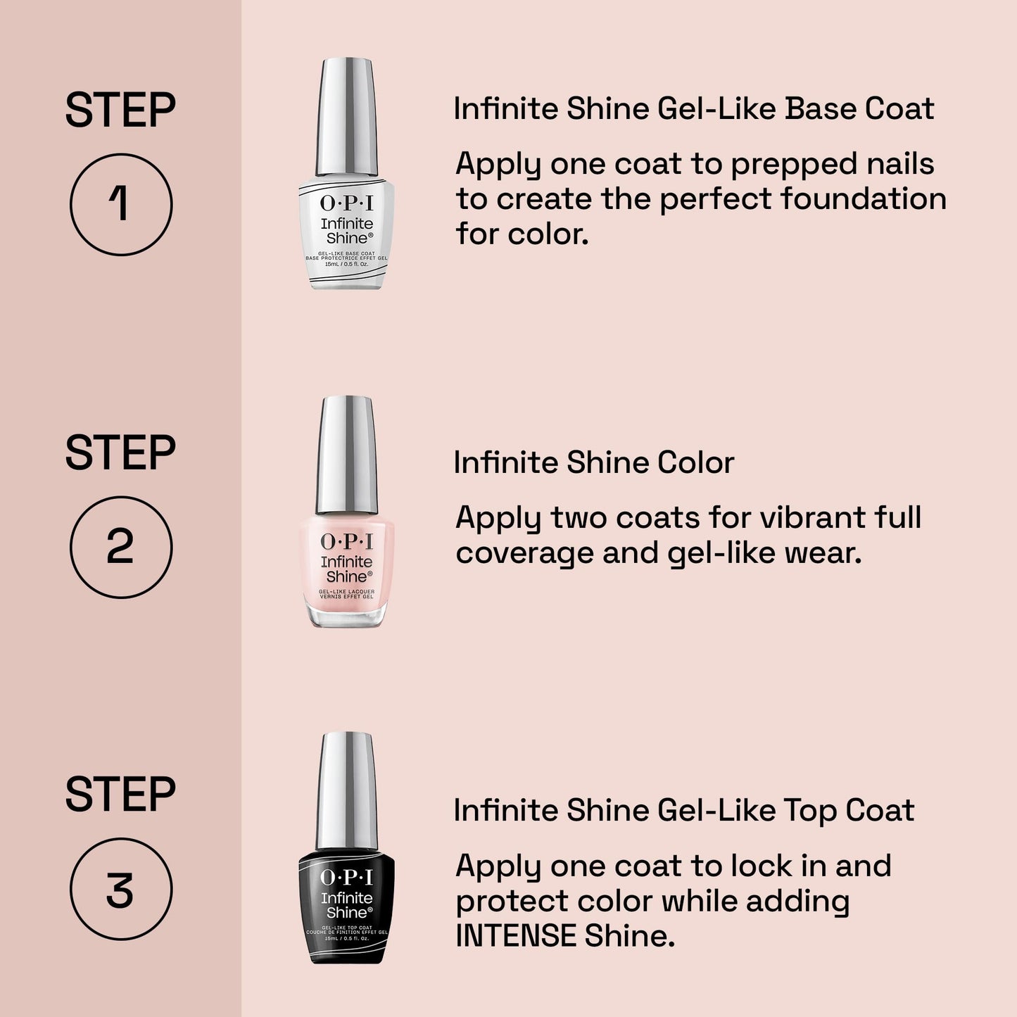 OPI Infinite Shine Sneak a Pink | Sheer Pastel Pink Shimmer Long Wear Gel Like Nail Polish | OPI'm Dreaming Collection