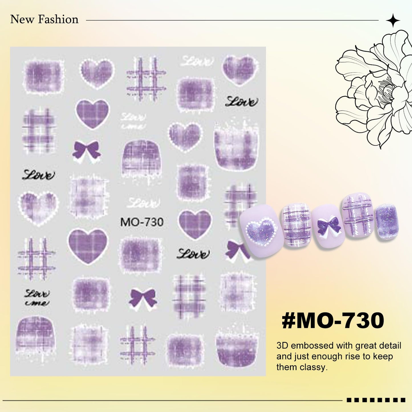 6 Sheets Bow Nail Stickers for Nail Art Red Pink Purple Blue Brown Bow Heart Designs 5D Embossed Self Adhesive Nail Decals for Women DIY Manicure Decoration YX1239
