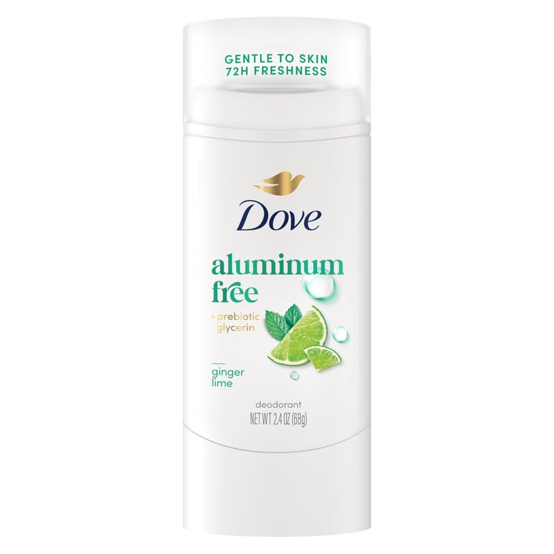 Dove Deodorant Stick Ginger Lime for 72 Hour Odor Protection Aluminum Free 2.4 oz