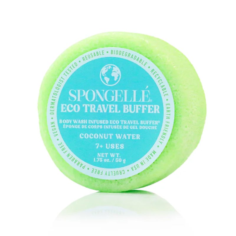 Spongelle Coconut Water Eco Collection Travel Body Buffer Body Scrubber | Bath & Shower Loofah for Men & Women | Biodegradable, Cruelty-Free, Vegan, Dermatologist-Tested, Made in USA | 7+ uses