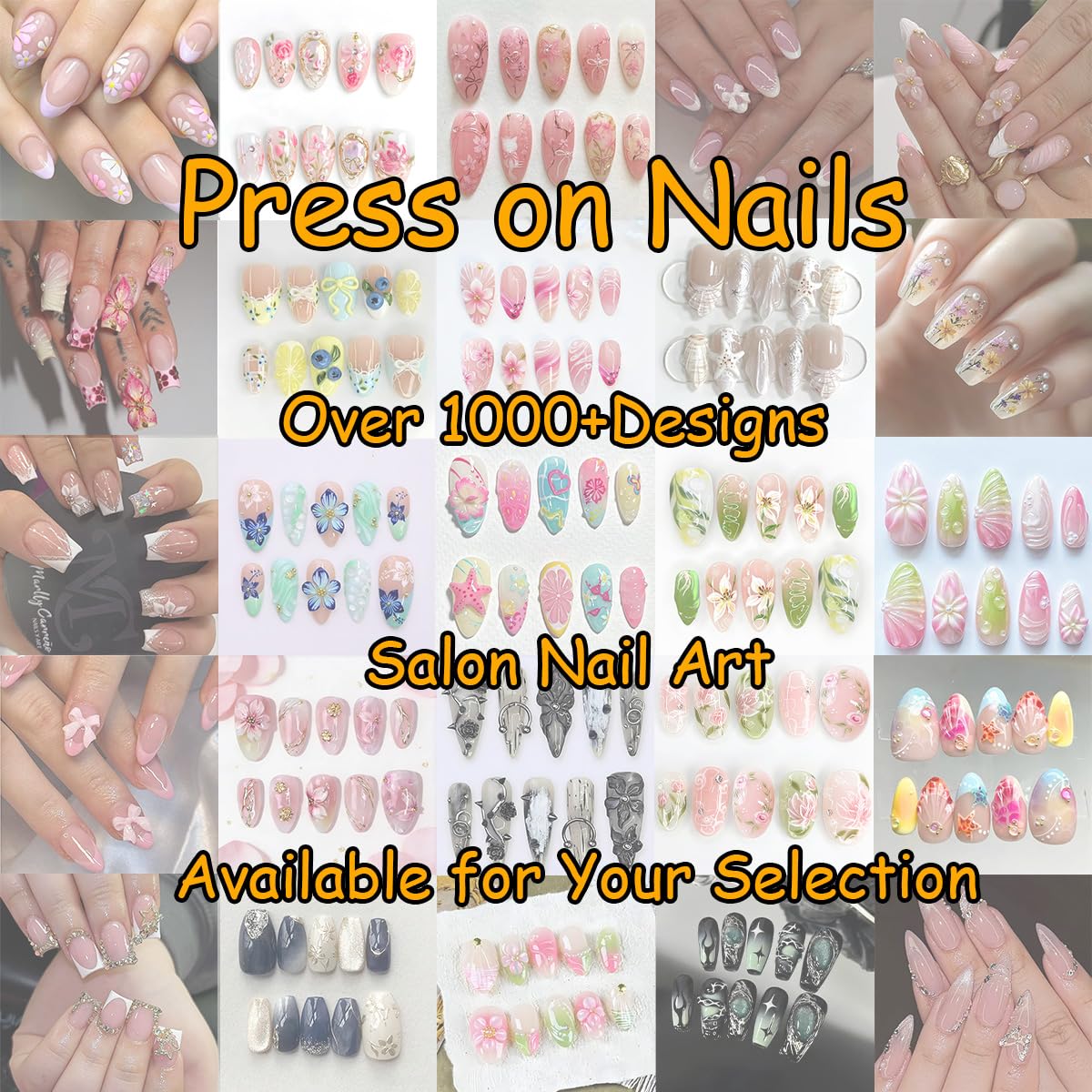 Short Square Press on Nails French Tip Fake Nails White Flower Glue on Nails with 3D Star Rhinestones Design Nude Pink False Nails Glitter Nail Tip Acrylic Nails Spring Stick on Nails for Women 24Pcs