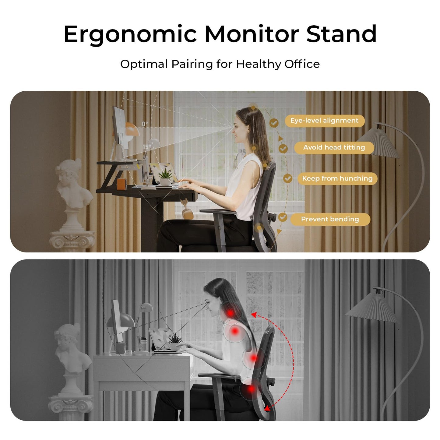 COMHOMA Electric Standing Desk with Drawers, 55 x 24 Inch Sit Stand up Desk with Monitor Stand, Laptop Stand, Height Adjustable Home Office Computer Desks with Memory Preset Controller (Ebony Black)