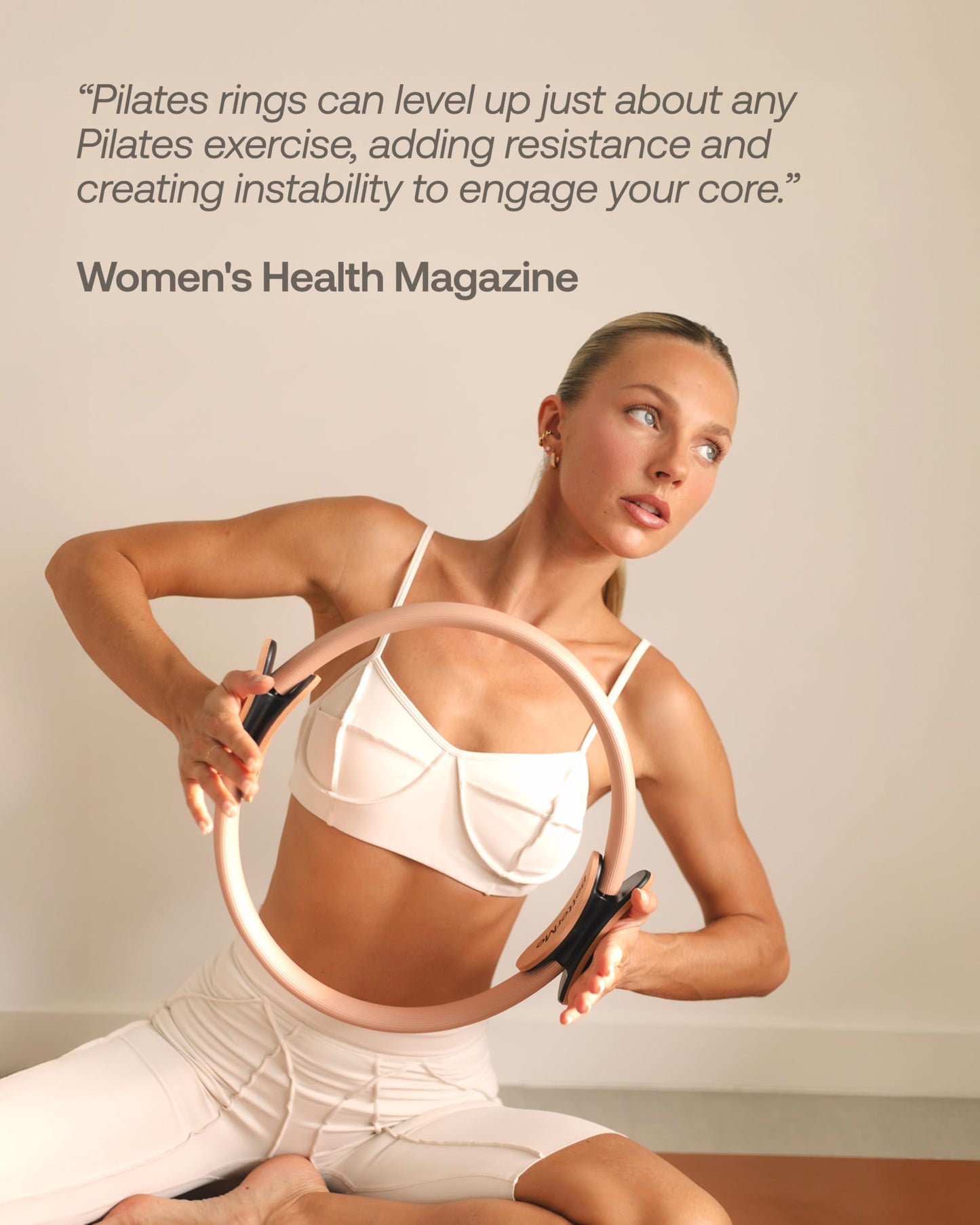 BetterMe Toning Pilates Ring – Magic Circle Pilates Ring for Strength & Flexibility – 15 Inch Fitness Ring for Home Pilates & Yoga Workouts (Raspberry Pink)