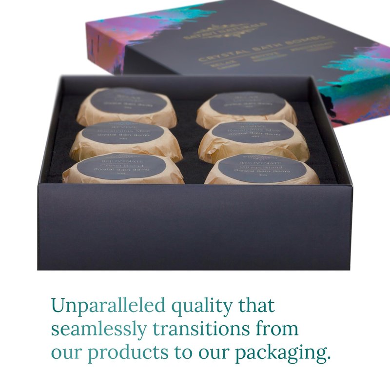 Satavi Naturals Crystal Bath Bombs Gift Set (6 Pack) – Aromatherapy Geode Fizzies with Nourishing Bath Salts – Lavender, Eucalyptus Mint & Citrus – Spa Gifts for Women, Relaxation & Moisturizing