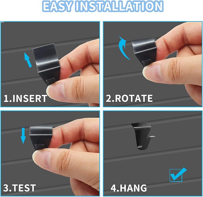 Biaungdo 6 Pcs Heavy Duty Stainless Steel Black Vinyl Siding Hooks, No Hole Needed Low Profile Siding Clips for Hanging Wreath, Outdoor Christmas Decorations