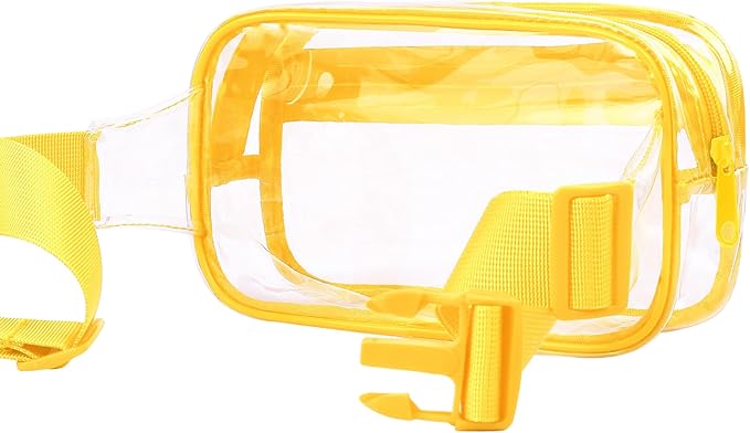 VOROLO Fanny Pack For Women And Men Crossbody Bag Belt Bag with Adjustable Strap Graduation Gifts Clear Yellow
