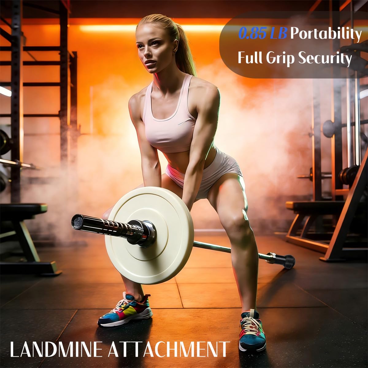 SerniaXin Landmine Attachment for Barbell, 360° Rotation for Row, Split Squat, Press in Home Gym, Natural Rubber 2" Olympic Bar Fit (1)"