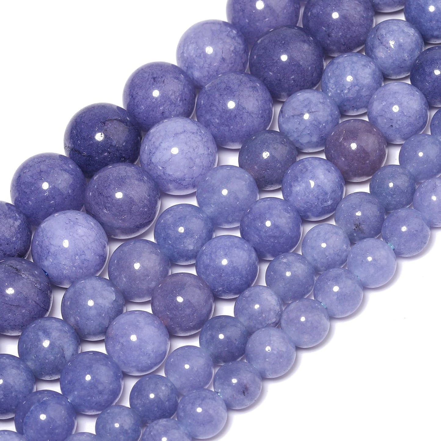 Yochus 60pcs Blue Angelite Stone Beads，6mm Healing Power Natural Stone Round Loose Beads for Jewelry Making Earring Necklace DIY Crafts
