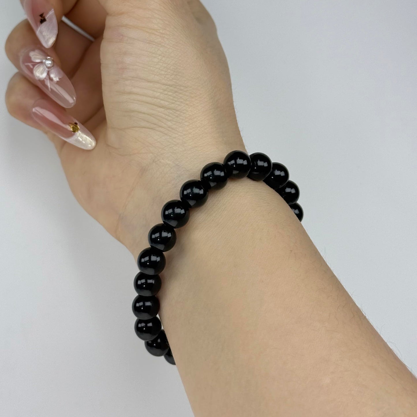 SAFEINA Obsidian Healing Crystal Stretch Bracelet for Women Men's Gifts, 8mm Stackable Beaded Bracelets with Heart Stones Set Stress Relief Yoga Reiki Gems Healing Crystals Inspirational