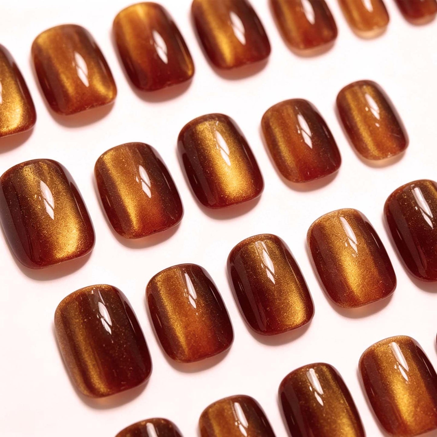 Hkanlre Short Press-On Nails Square Fake Nails Jelly Acrylic Fake Nail Finish Salon-Quality Holiday Nails 30 Nail Kit for Women