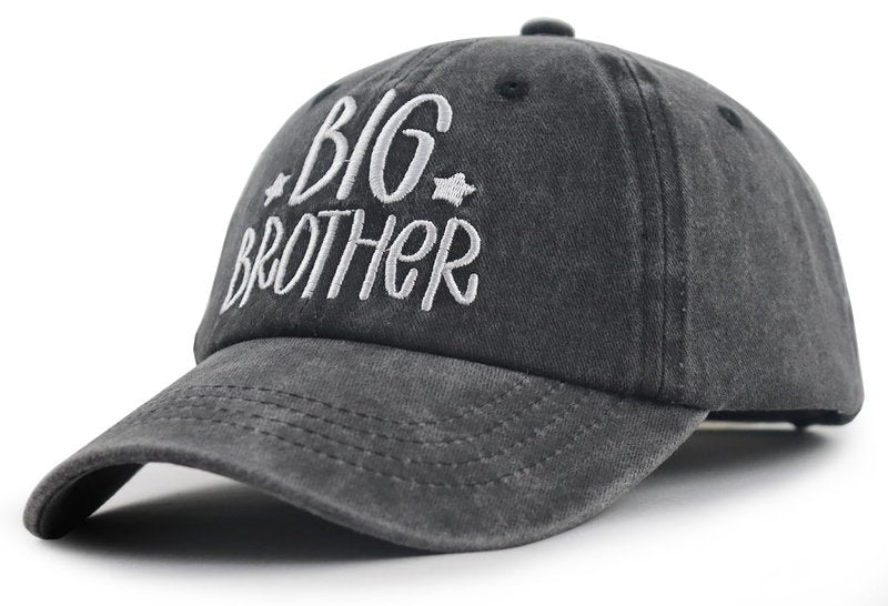 Big or Brother and Sister Hats for Boys Age 3-10 Year Old, Adjustable Embroidered Cotton Baseball Cap