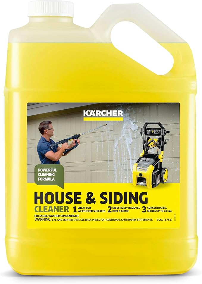 KÃ¤rcher House & Siding Cleaner, Removes Dirt, and Grime, Highly Concentrated, Makes up to 40 gal of Cleaner, Readily Biodegradable, For Pressure Washers