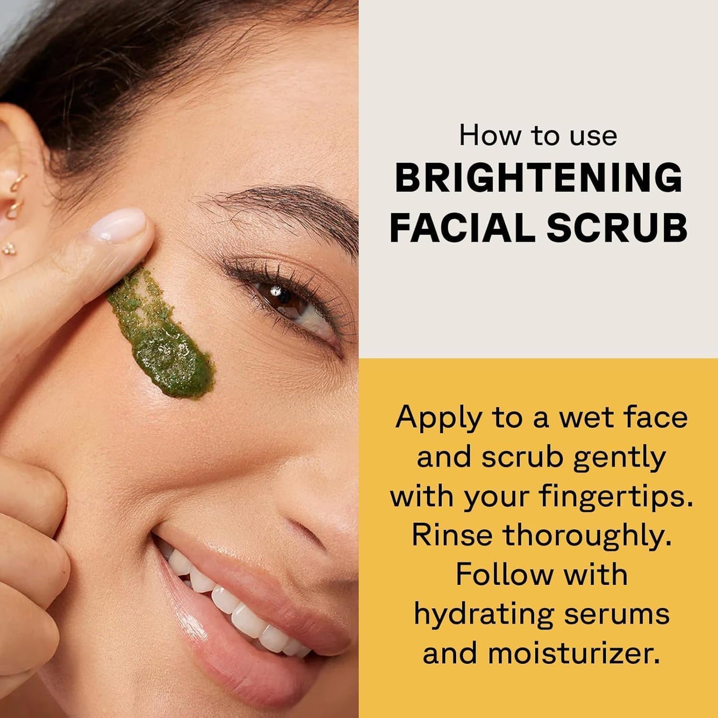Acure Brightening Facial Scrub - Exfoliating Face Wash, Gentle Daily Scrubber & Exfoliator for Women & Men for Radiant Skin, Cleansing Wash with Sea Kelp & French Green Clay - 4 fl oz (2 Pack)