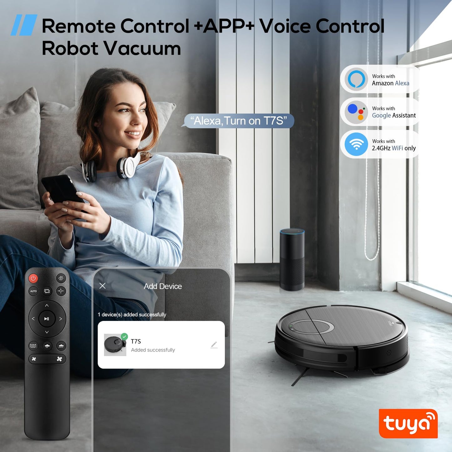 UMMUND Robot Vacuum, 2 in 1 Robot Vacuum and Mop Combo with Schedule, 2000Pa Suction, Wi-Fi/App/Remote, Self-Charging, Ideal for Hard Floor, Pet Hair, Low-Pile Carpet