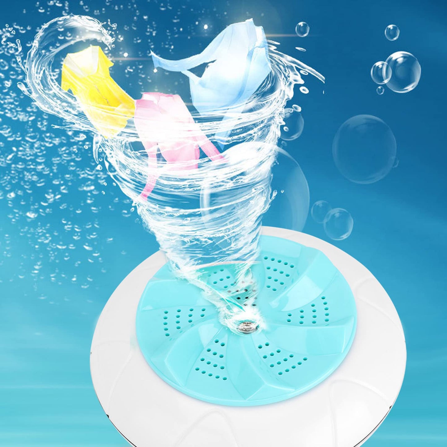 Portable Mini Ultrasonic Washing Machine, Travel Size Turbo Cleaner, Green