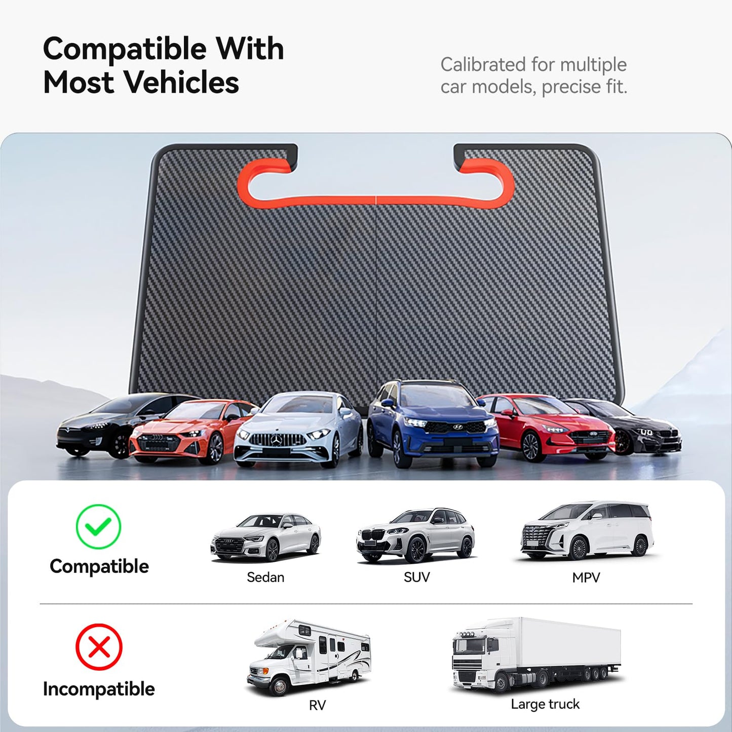 YONZEE 2-in-1 Car Steering Wheel Desk Tray & Car Seat Gap Filler Organizer – Foldable Carbon Fiber Look Table for Laptop, Eating, Writing – for Standard Round Steering Wheels