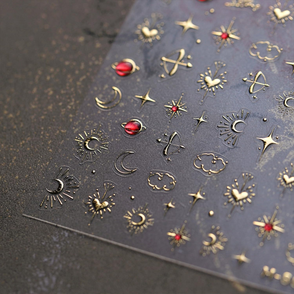 Gold Star Nail Stickers for Nail Art 3D Self Adhesive Moon Heart Nail Art Stickers Gold Star Nail Decals Glitter Nails Design for Acrylic Nails Heart Moon Star Nail Supplies for Women Girls