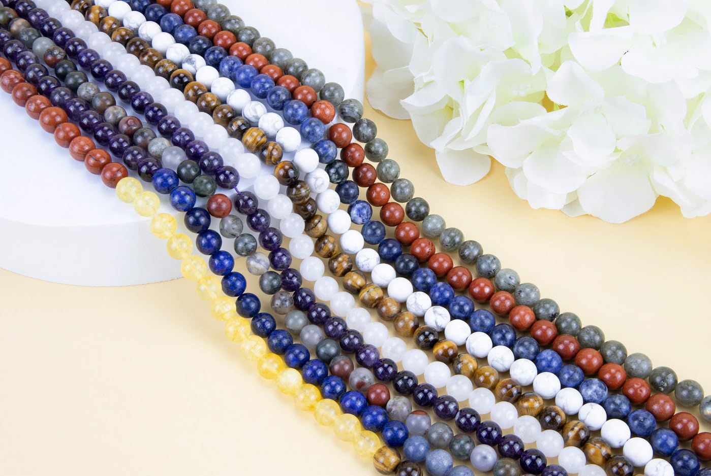 XIANNVXI 7 Chakras Beads 8mm Multicolor Crystal Beads 105PCS Natural Stone Beads Round Loose Gemstone Beads for Bracelet Stone Beads for Jewelry Making