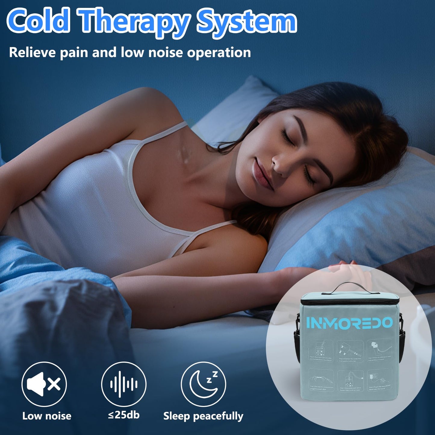 Cold Therapy Machine, Programmable Ice Therapy Machine for Knee After Surgery, Knee Replacement Recovery, Cryotherapy Pain Relief System, Compression Pad for Shoulder, Arm, Hip, Ankle