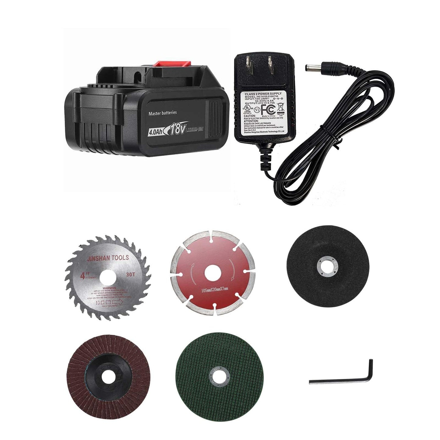 4" Cordless Circular Saw & Mini Angle Grinder 2-in-1 – Brushless Motor, 3-Speed, Reversible, 4000mAh Battery, Compatible with Makita 18V – Cuts Wood, Metal, Tile, Plastic
