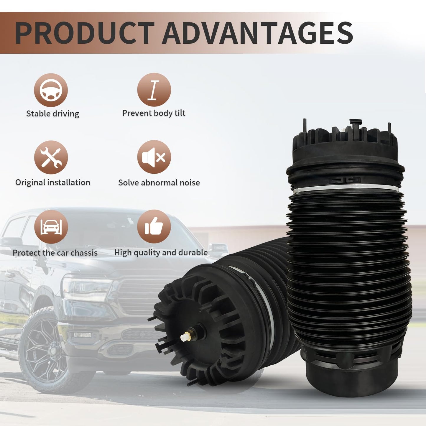 2PCS Rear Air Bag Suspension Kit, Air Spring for Dodge Ram 1500 2013-2018 Classic 2019 2020, Air Bags for Trucks Automotive Replacement Left Right 68248948AA, 4877136AA, 4877136AB