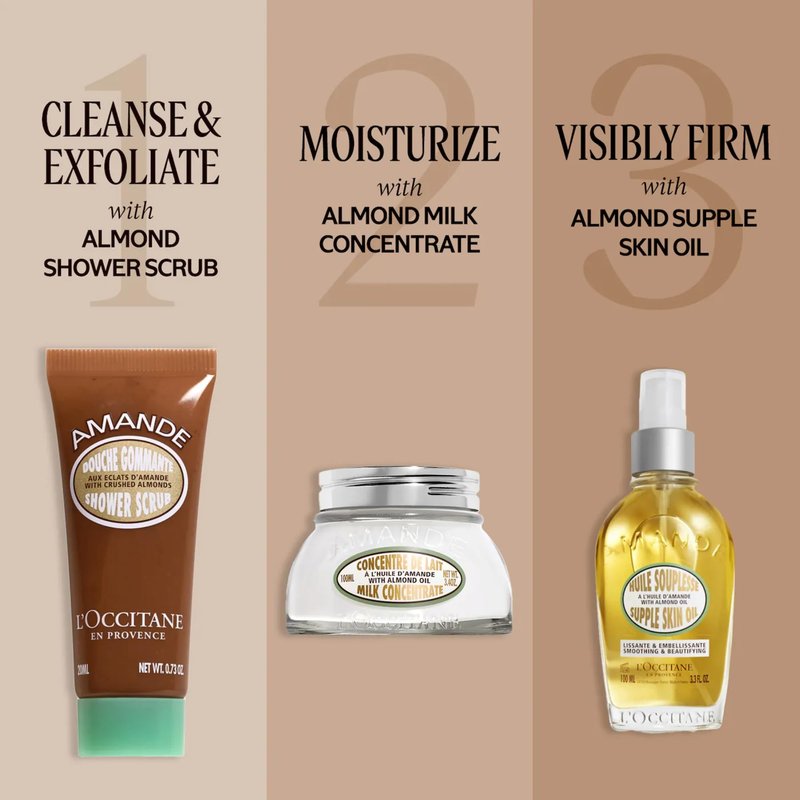 L’Occitane Almond Shower Scrub, 2-In-1 Exfoliating Body Wash with Nourishing Oil Removes Dead Skin Cells & Cleanses for Smooth, Soft & Radiant Skin