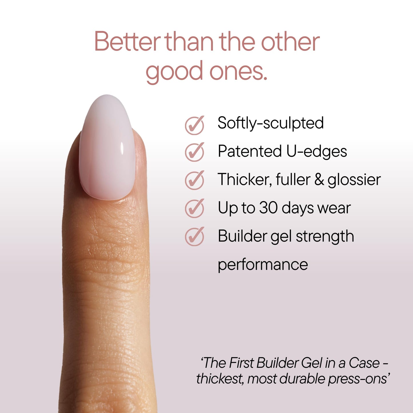 Celebritips Press On Nails - Salon U-ltimate™ | Sheer Milk, Short Coffin Nails, Reusable | 16 sizes - 32 Nails Kit with Glue and Sticky Tabs