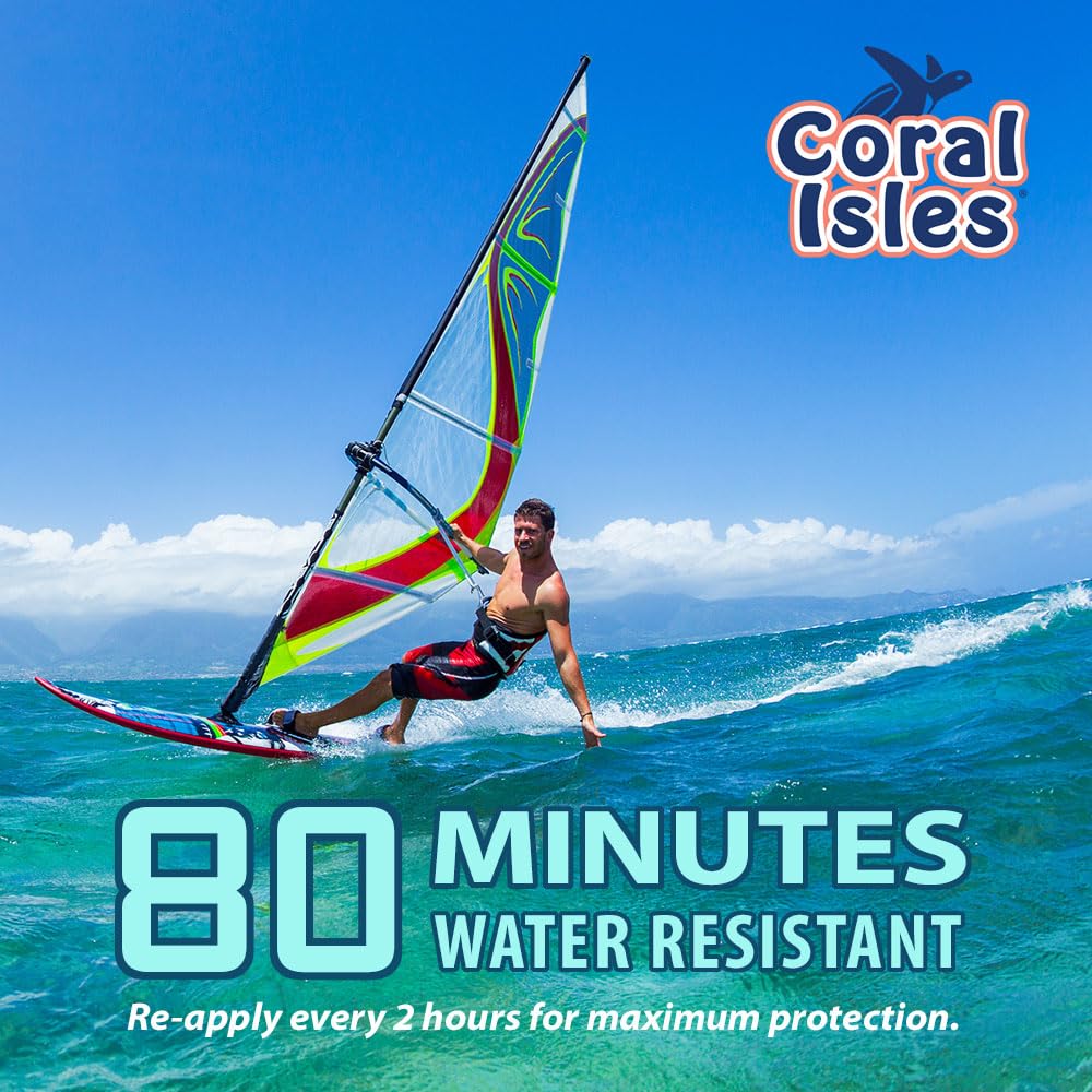 Coral Isles by Rocky Mountain Sunscreen | SPF 50 Lotion | Broad Spectrum UVA/UVB Protection | Hawaii Reef-Safe Act Compliant | Oxybenzone & Octinoxate Free | Water Resistant 80 Min. | 128 Fl Oz