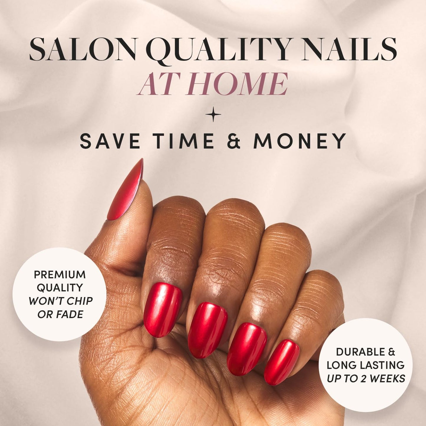 Glamnetic Press-On Nails Bundle - Cosmic, Cherry Glaze & Goal Digger | Sparkly Black Squoval Fake Nails | Glazed Almond False Nails | Natural Round False Nails with Gold Foil