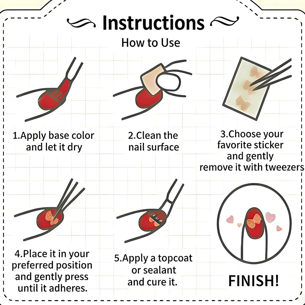 Phuryllic 3D Nail Stickers for Nail Art, Embossed Self-Adhesive Cute Nail Charms & Decals for DIY Nails, Easy-to-Apply Nail Design Supplies & Accessories for Home Manicure-Valentine's Day Red Heart