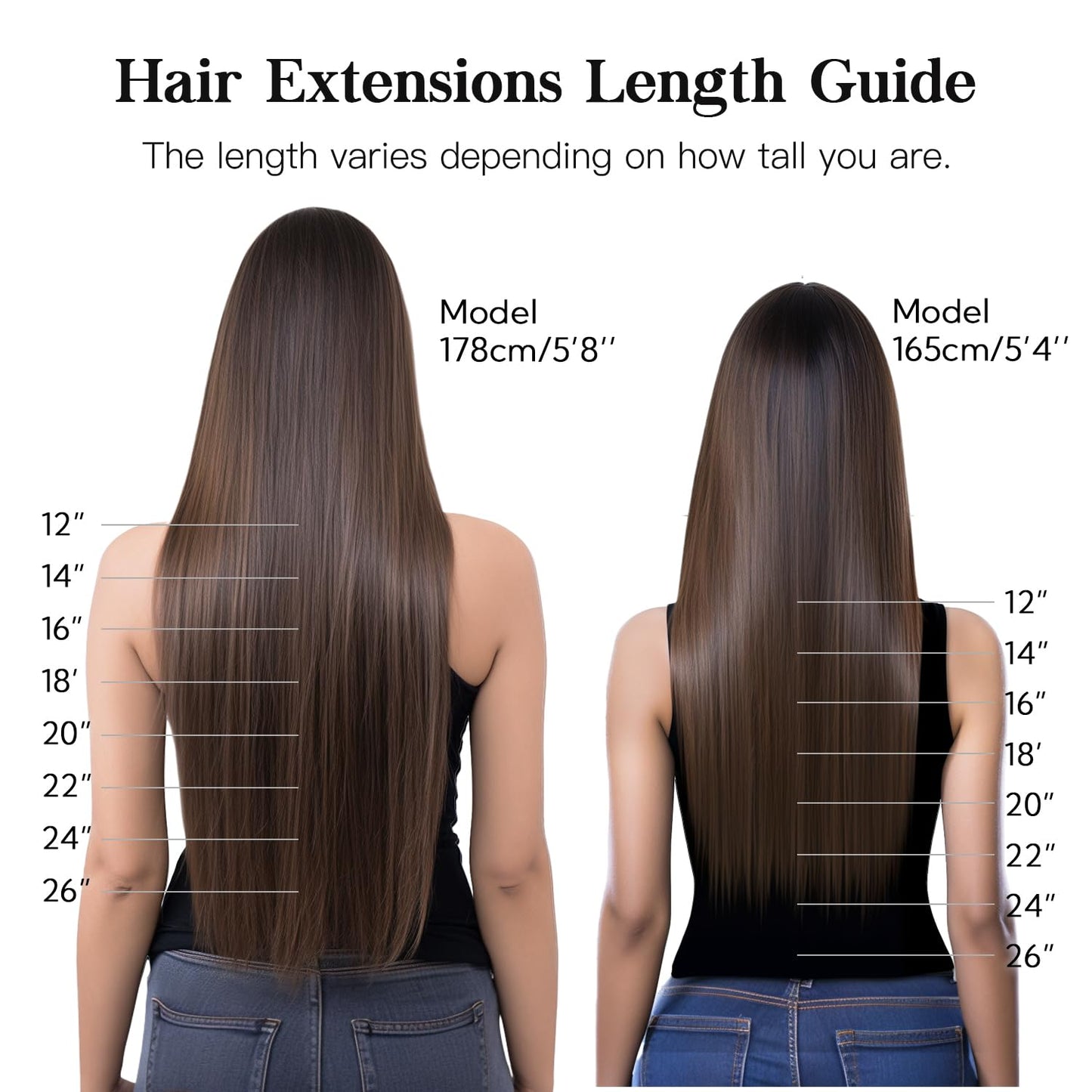 HOTBANANA Human Hair Clip in Hair Extensions, Dark Brown 75g Clip in Hair Extensions Real Human Hair Straight Remy Hair 12 Inch 7pcs