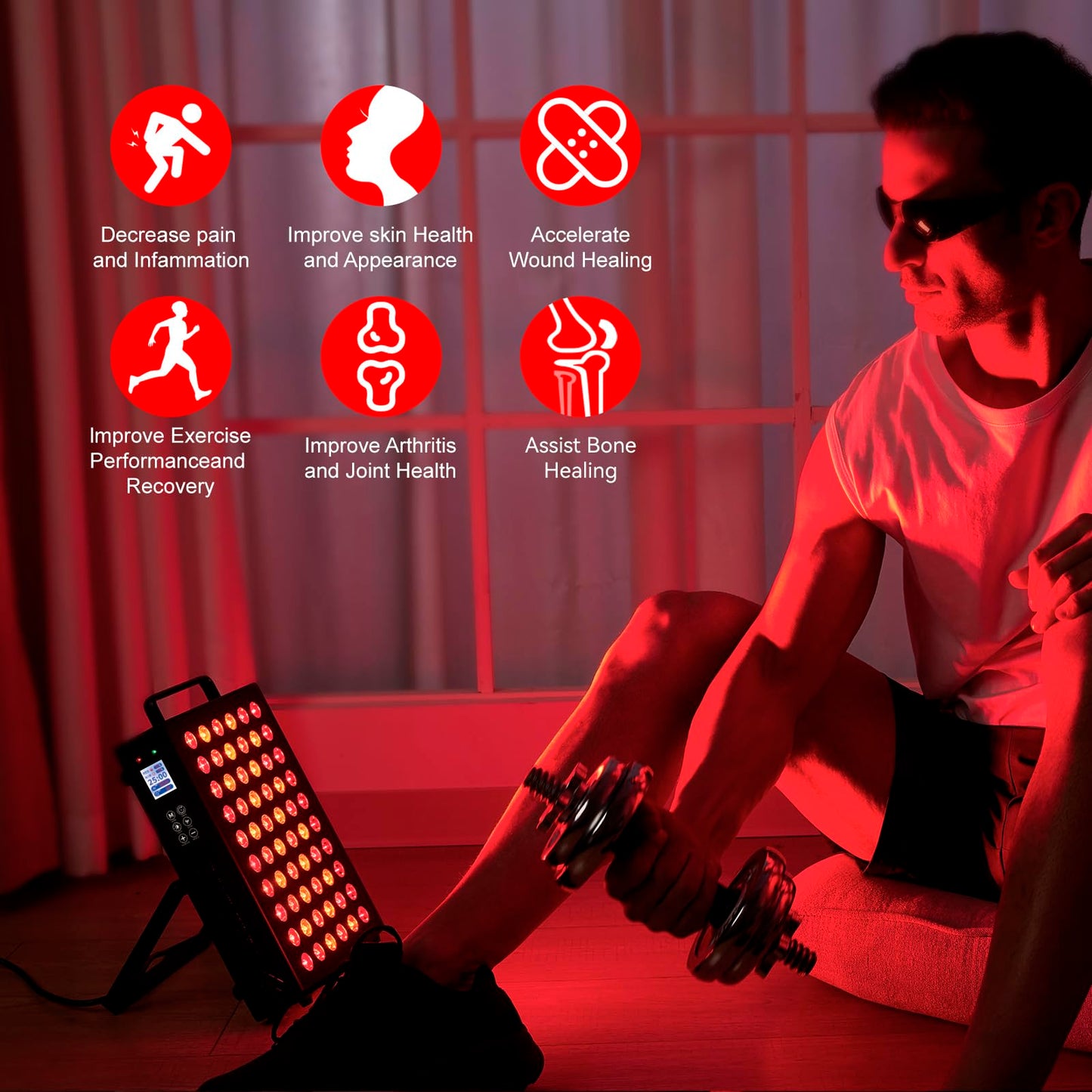 Red Light Therapy for Face and Body, Infrared Light Therapy with Timer & Remote Control, Quad Wave 660nm 850nm 630nm 940nm Near Infrared Light Therapy Panel Portable Dual Chip LED Device for Body