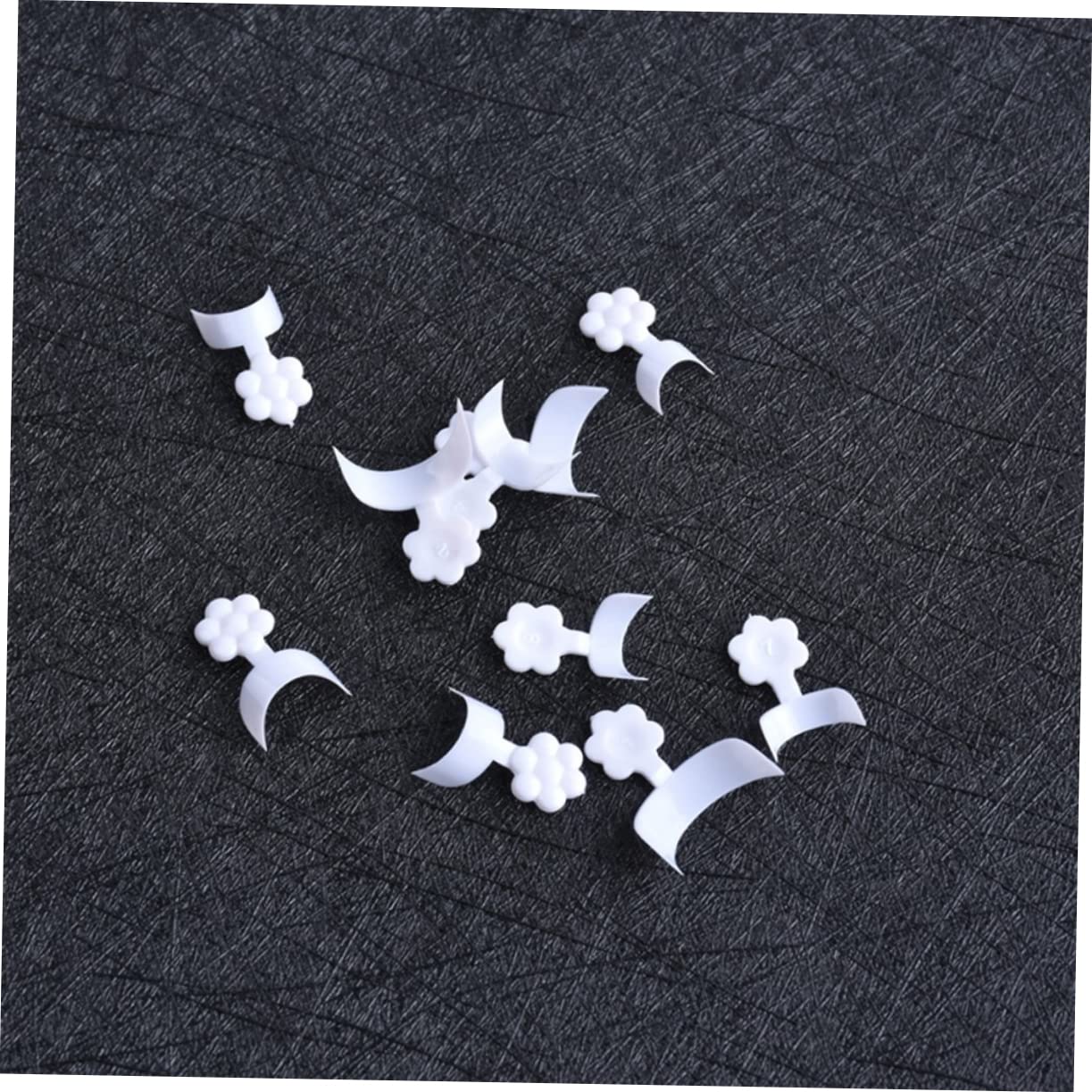 Healeved Crescent Fake Nail Tips 500Pcs Press-on Nails Curved French Style 0.51X0.39 Inch Artificial Nail Art Extension for Women Girls
