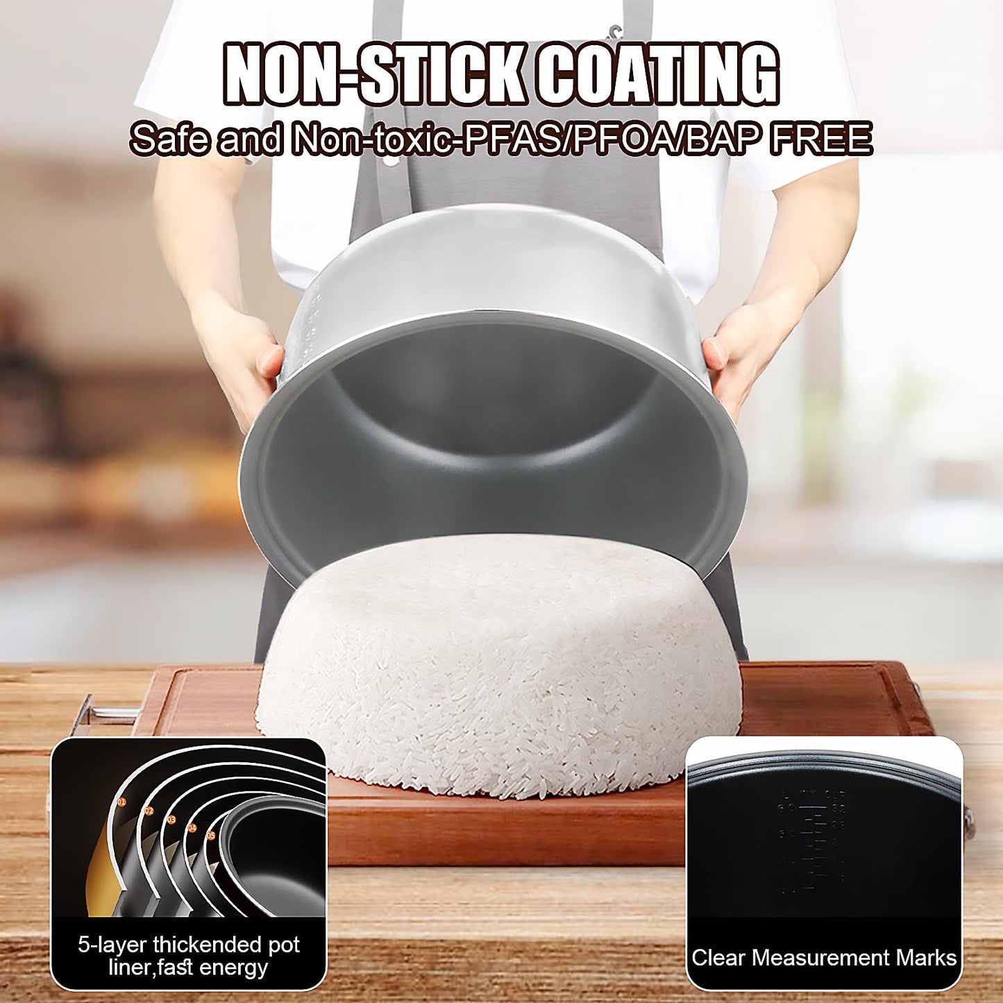 Oshenic Commercial Rice Cooker & Warmer 60 Cups (Cooked),13.8 Qt / 13 Liter Large Capacity Rice Cooker,Auto Keep Warm,Non-Stick Inner Pot,One-Touch Operation,1350W Fast Cooking Electric Rice Cooker