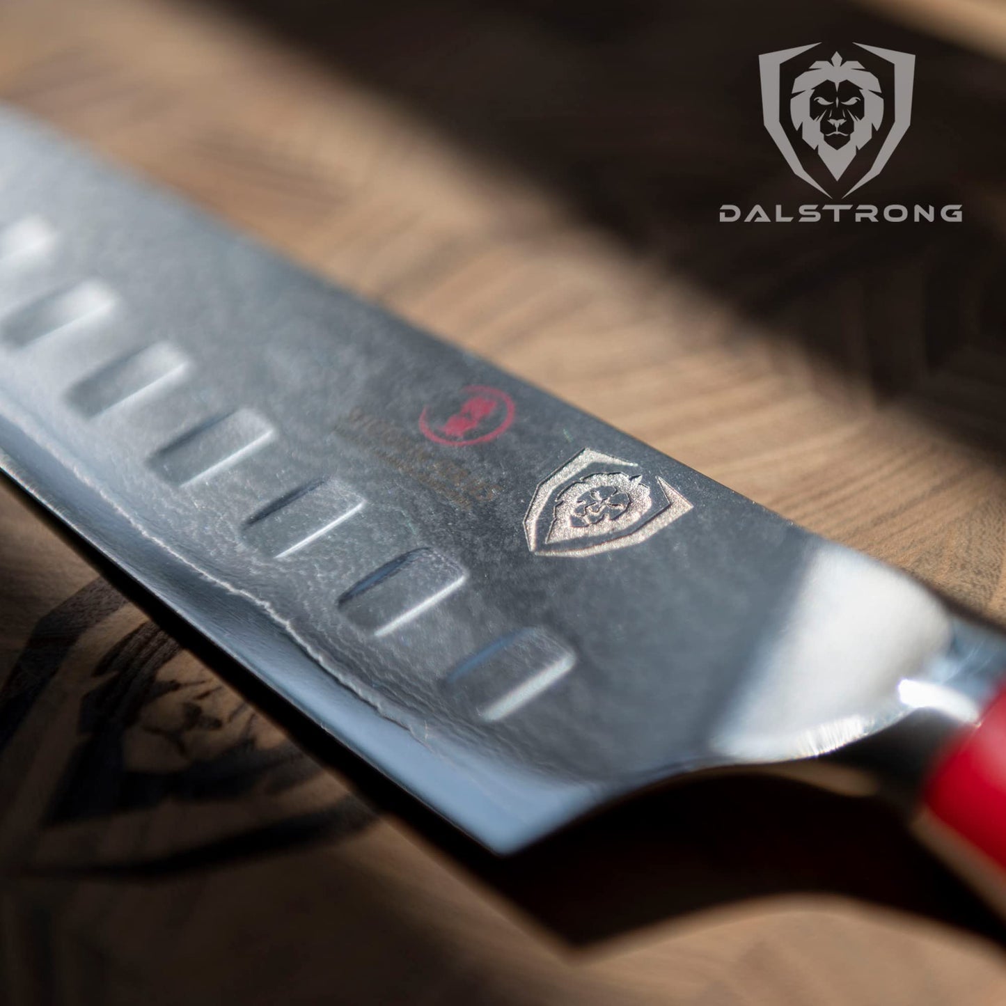 Dalstrong Santoku Knife - 7 inch - Shogun Series - Damascus - Japanese AUS-10V Super Steel Kitchen Knife - Vacuum Treated - Crimson Red ABS Handle - Razor Sharp Vegetable Knife - w/Sheath