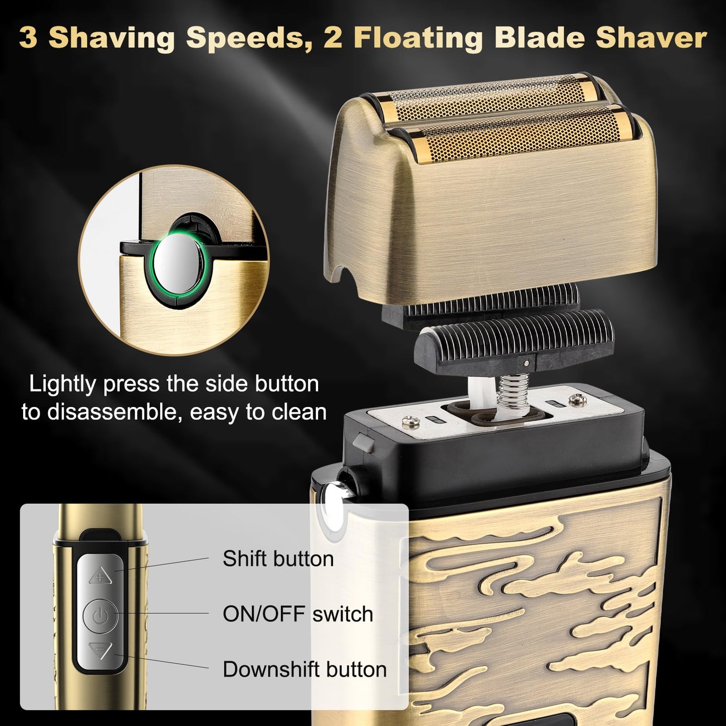 QREEYX Hair Clippers for Man T-Blade Trimmer Nose Hair Trimmer Electric Shaver Set, Professional Metal Body Barber Clippers Set for Haircut, Men’s Grooming Kit with LCD Display, Ideal Gift for Him