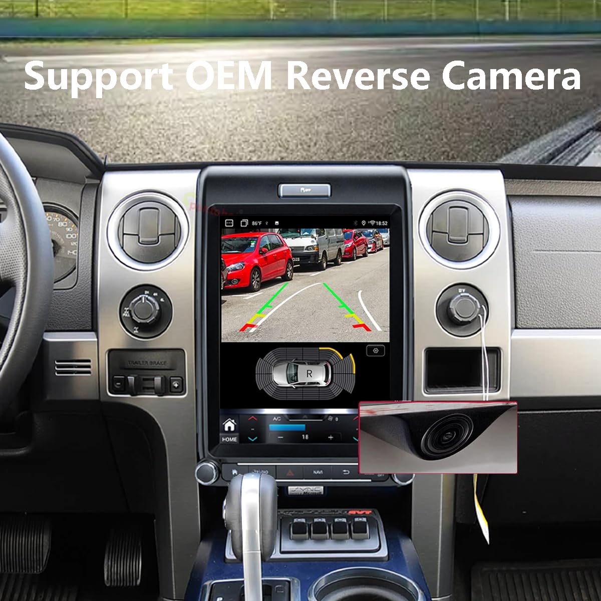 Upgrade Car Radio for Ford F150 2013 2014 Car Radio Android 14 Stereo Replacement 12.1 inch Touch Screen 8core CPU Tesla Vertical Screen Style with Wireless Carplay & Android Auto, DSP, 5G,WiFi