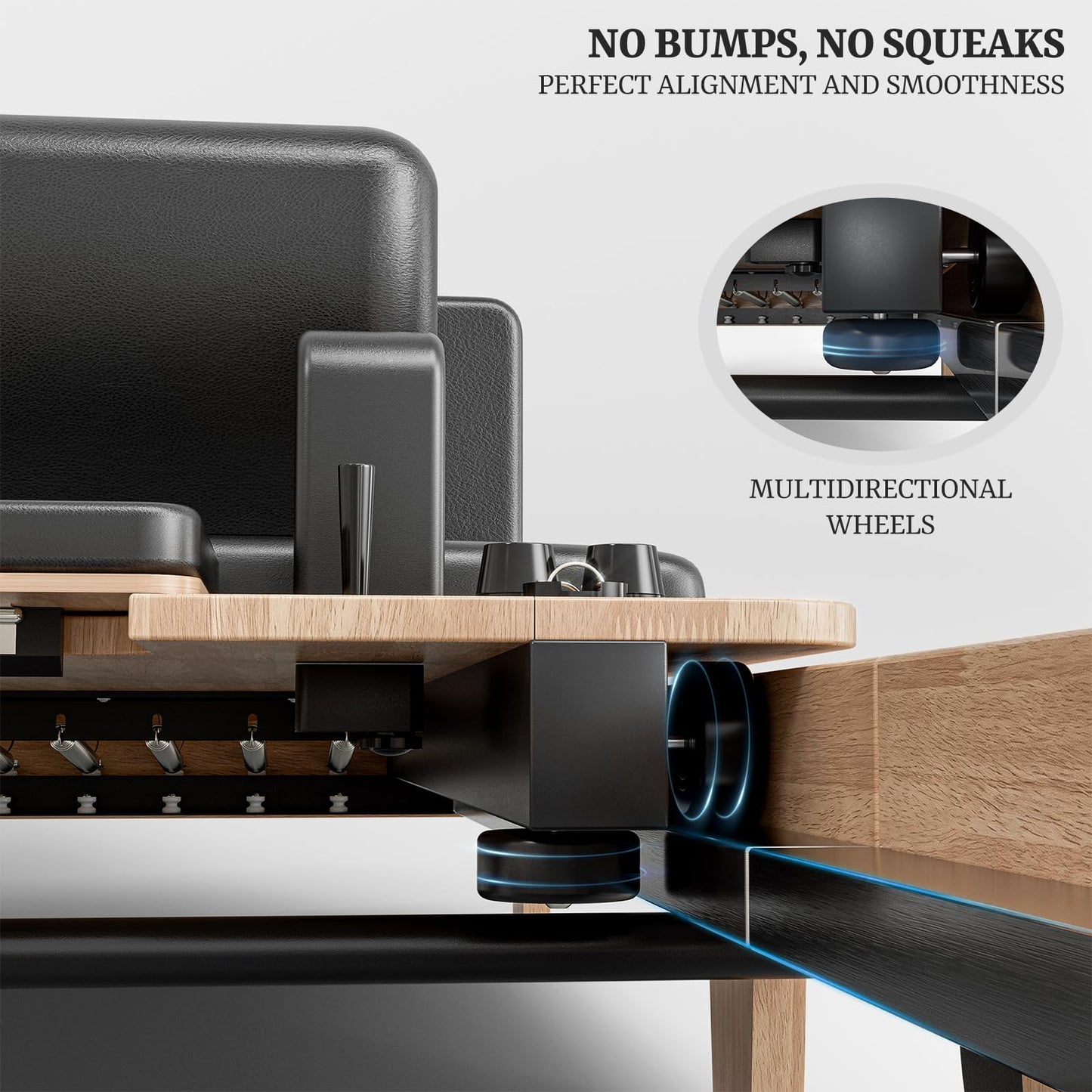 92" Foldable Solid Wood Pilates Reformer for Home with 6 Springs, Jump Board and Box, Professional Home Gym Machine for Core Strength, Stability and Full-Body Toning Includes 2 Grip Socks