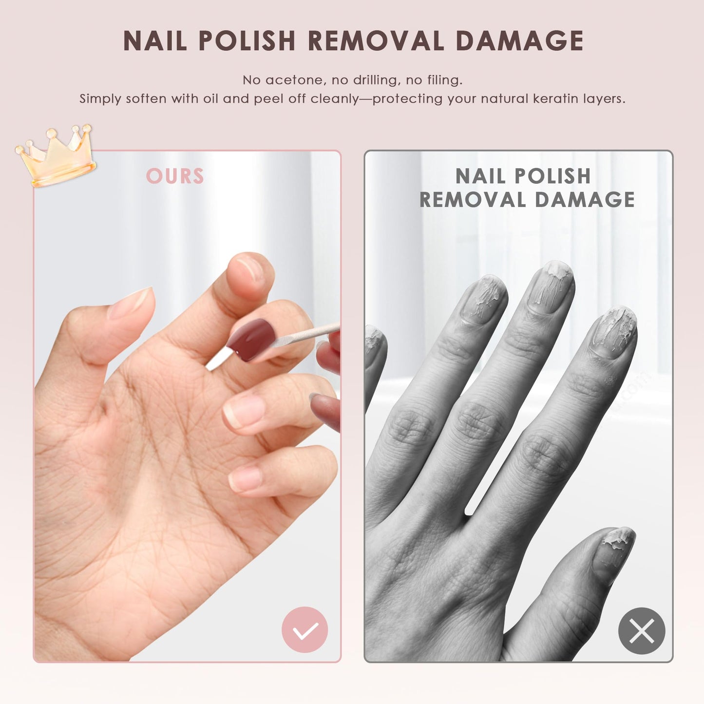 KHARITA Semi Cured Gel Nail Strips – Real Gel Nail Polish UV Wraps for Brittle Nails | Waterproof Long Lasting Easy Peel-Off Removal | Hema-Free | Dark Brown Pattern Salon Kit with File & Stick