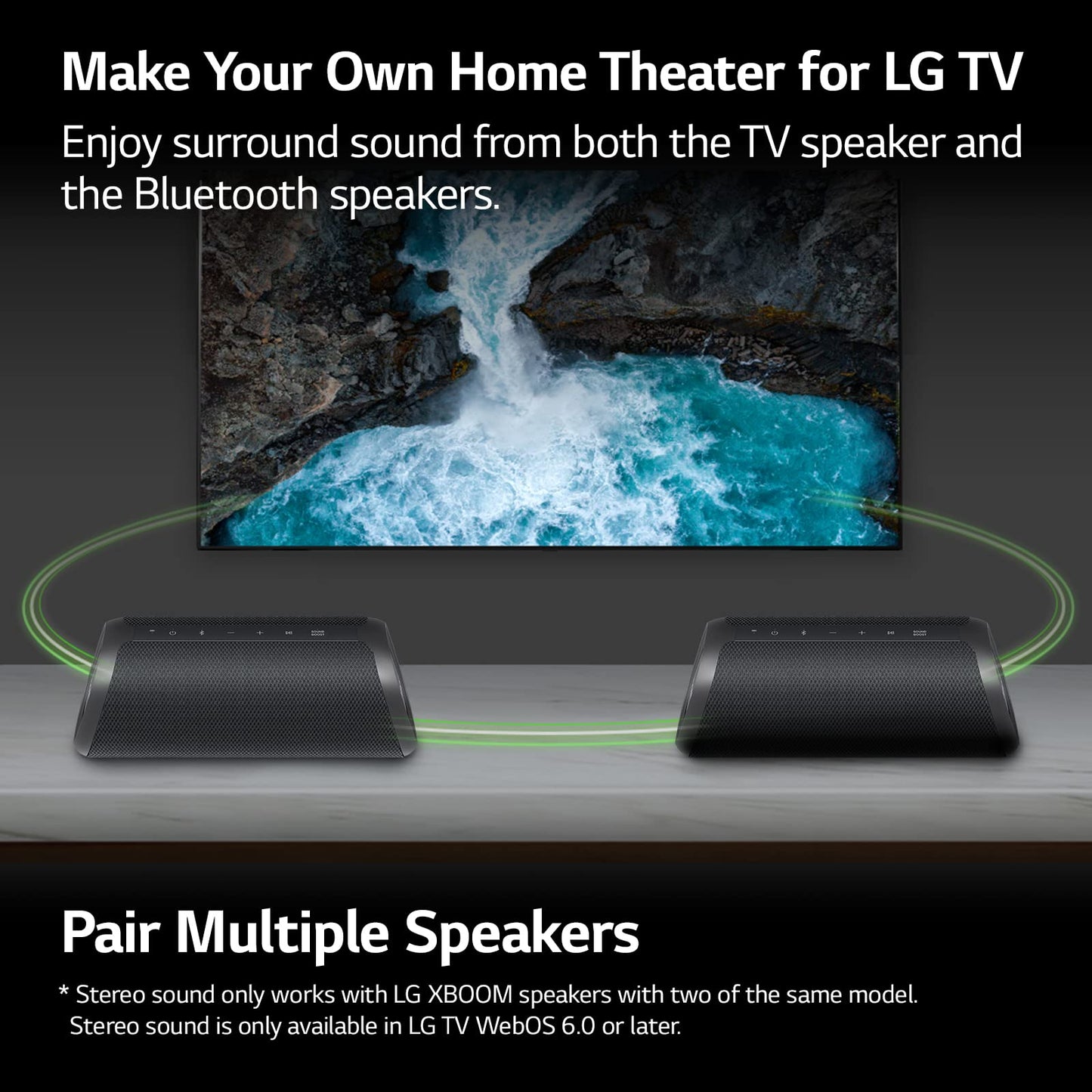 LG XG5QBK.DUSALLK Go Portable Bluetooth Speaker - LED Lighting and up to 18-Hour Battery, Black (Renewed)