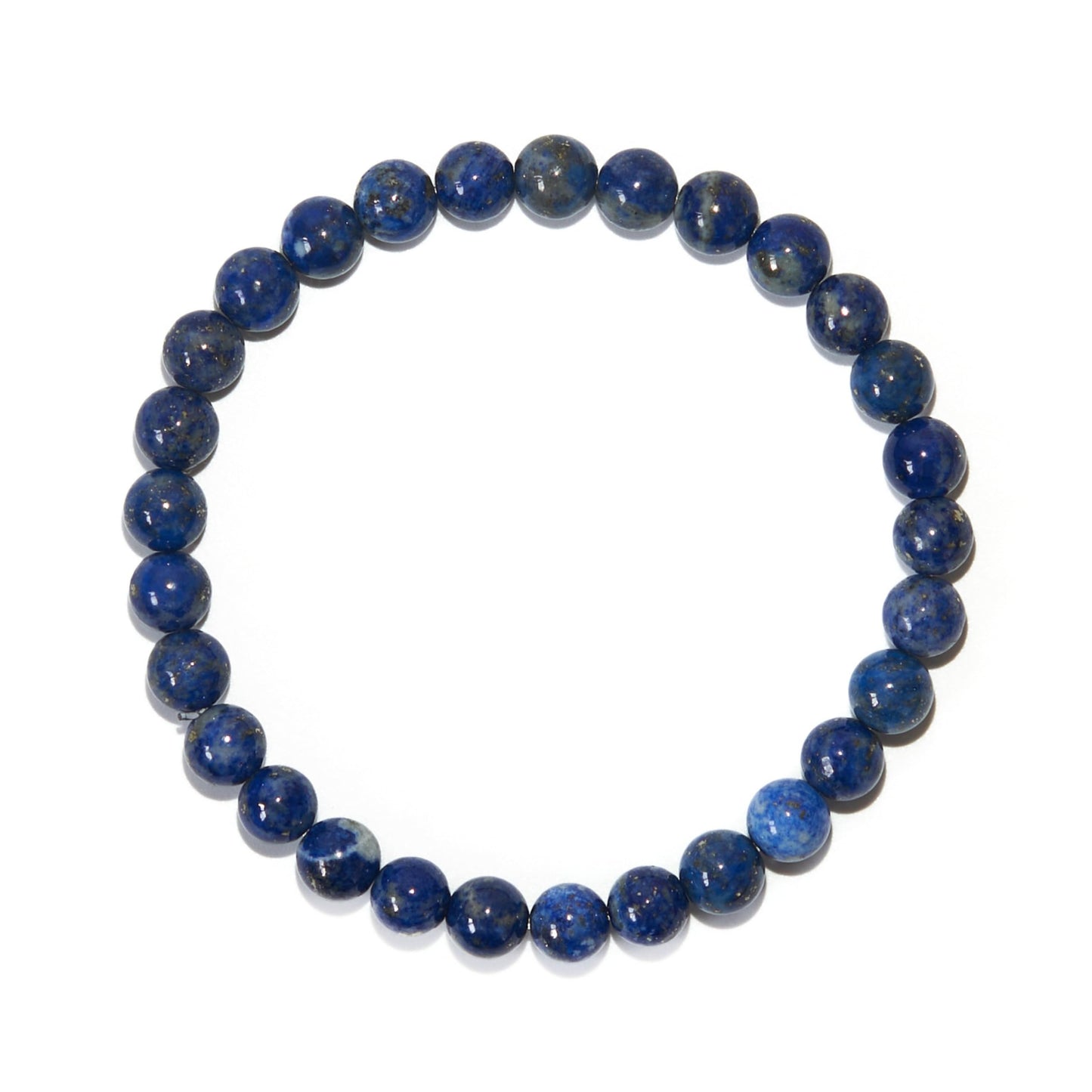 BANANE LAB Lapis Lazuli Beaded Bracelet with Mystery Polished Crystal Pendant - 6mm Real Natural Gemstone Beads for Women Men - Wisdom Truth Intuition Gift for Her him - Fits 6.75" Wrist