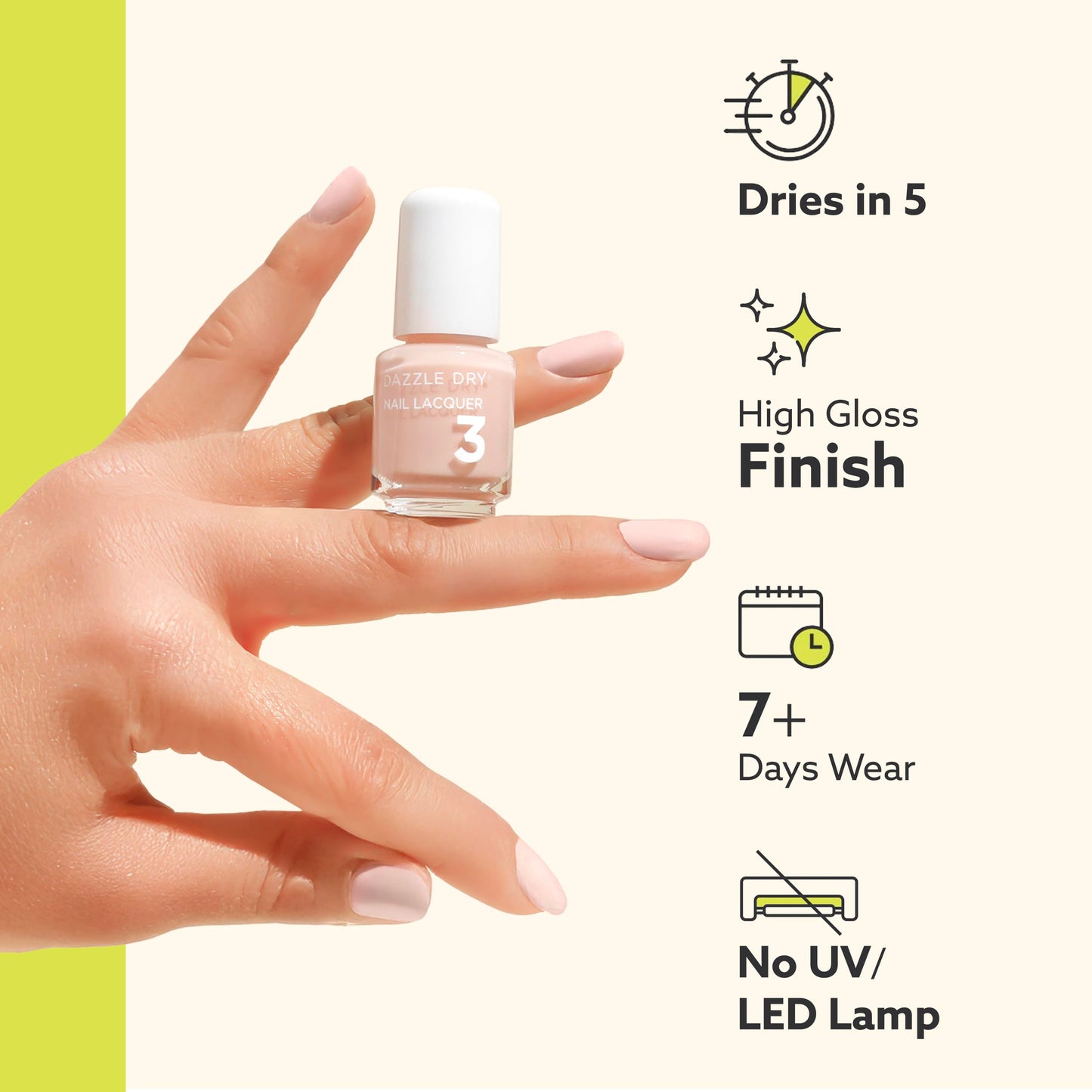 Dazzle Dry Mini Kit 4 Step System - Beloved - A bright hot pink shimmer with a subtle blue flash effect. Semi-sheer shimmer. (5 Piece Kit / 5 Manicures)