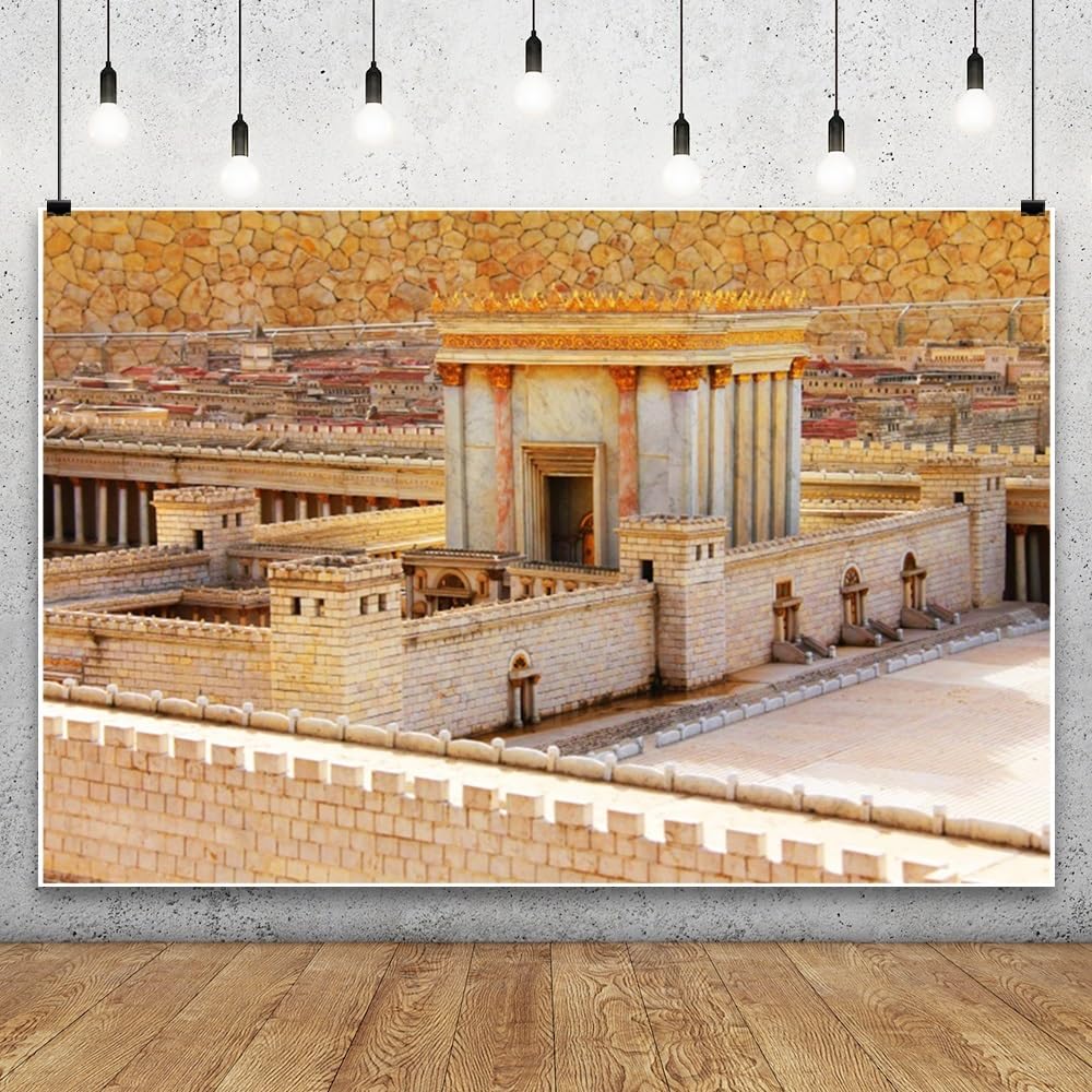 15x8ft Ancient Old City Battlement Scenery Backdrop Ancient Jerusalem Second Temple Photography Background The Holy Land Holiday Tour Landmark Wallpaper Adults Kids Portrait Photo Booth Banner Props