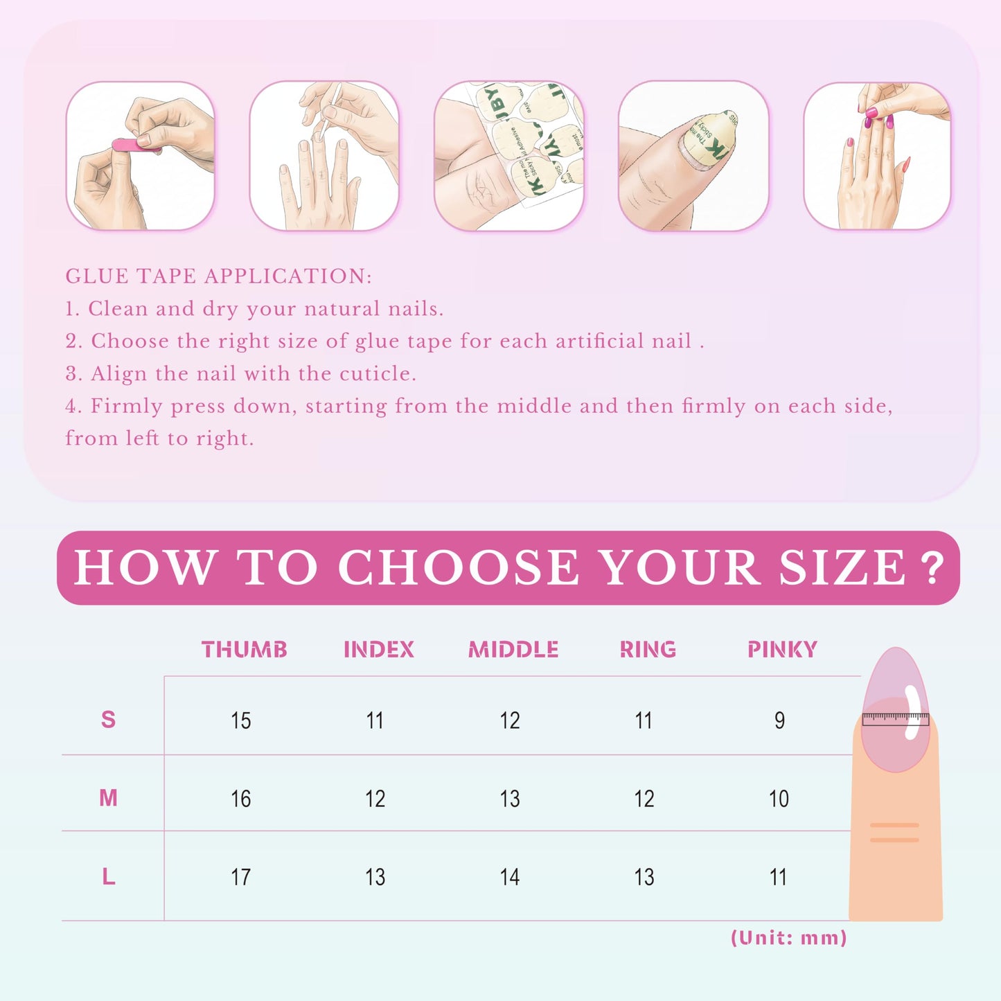 Cat Eye Nail Art Tips, Pink and Gold Glitter Design with Cross Pattern, 10 Pieces (Purple, M)