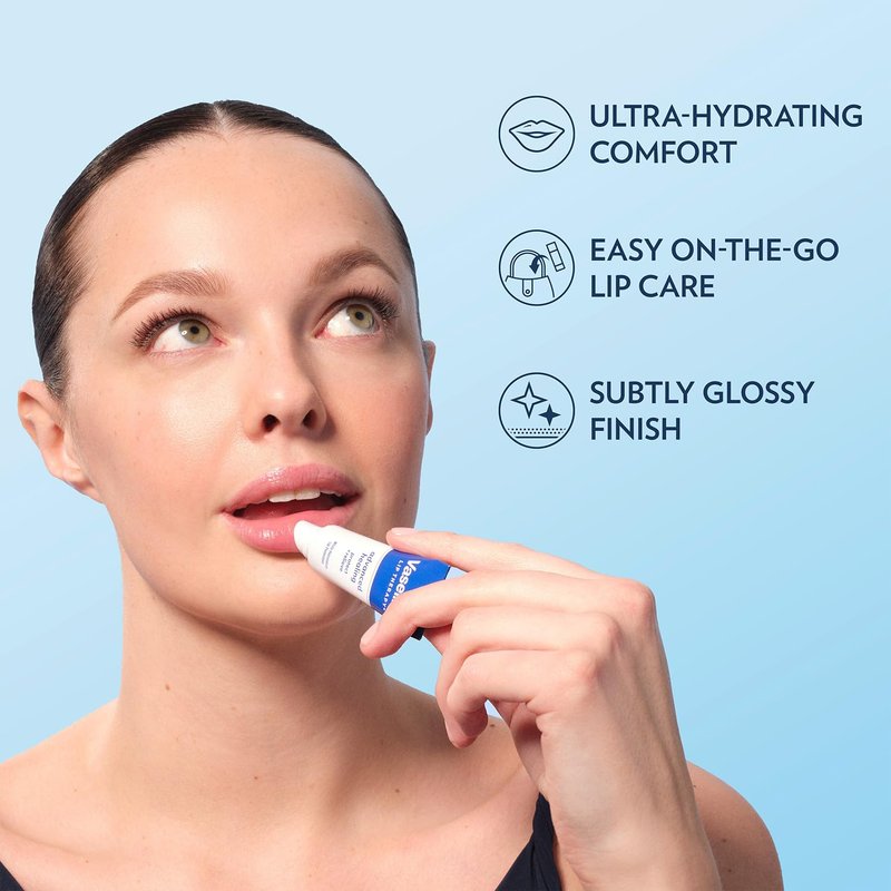 Vaseline Lip Therapy Advanced Healing Lip Balm Tube 24-Pack – White Petroleum Protectant, Moisturizer for Dry Lips, 0.35 Oz Ea