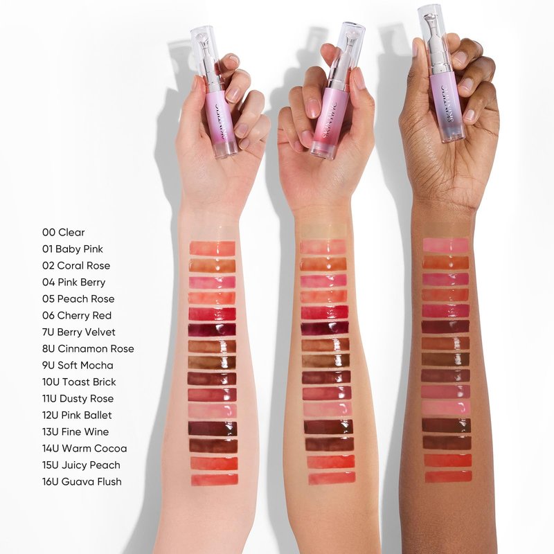 SKINTIFIC Peptide Brightening Lip Serum, Hydrating & Plumping Tinted Lip Gloss, Moisturizing Lip Balm with Polypeptides & Squalane for Glossy Sheer, Smooth Lips