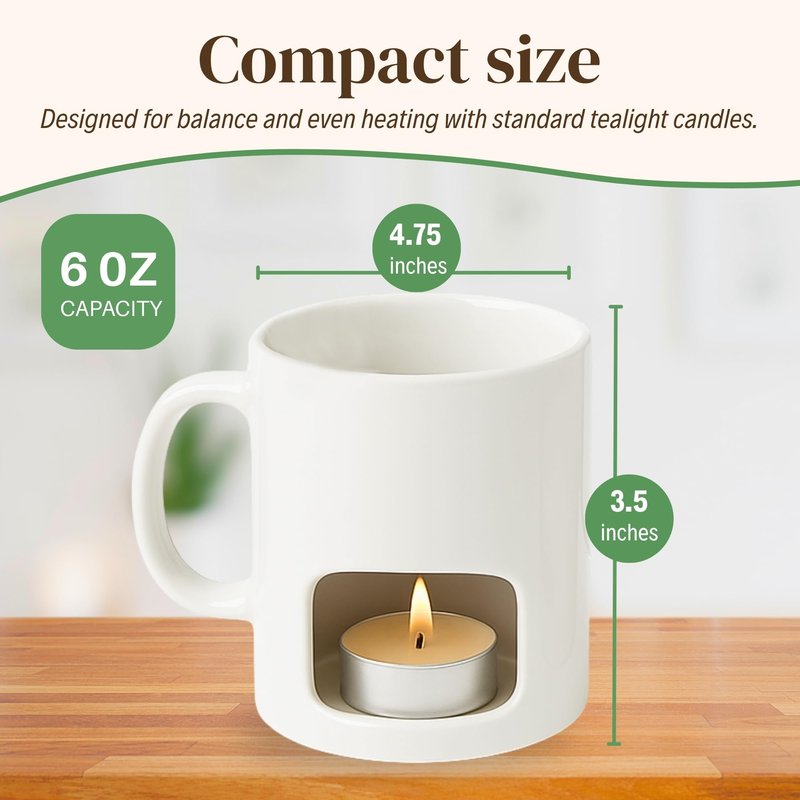Evelots Mini Fondue Pot Set - 2 Pack Ceramic Fondue Mugs for Chocolate, Cheese and Candy with 4 Forks and 8 Candles - Mothers Day Gifts for Mom, Romantic Date Night Gift - White