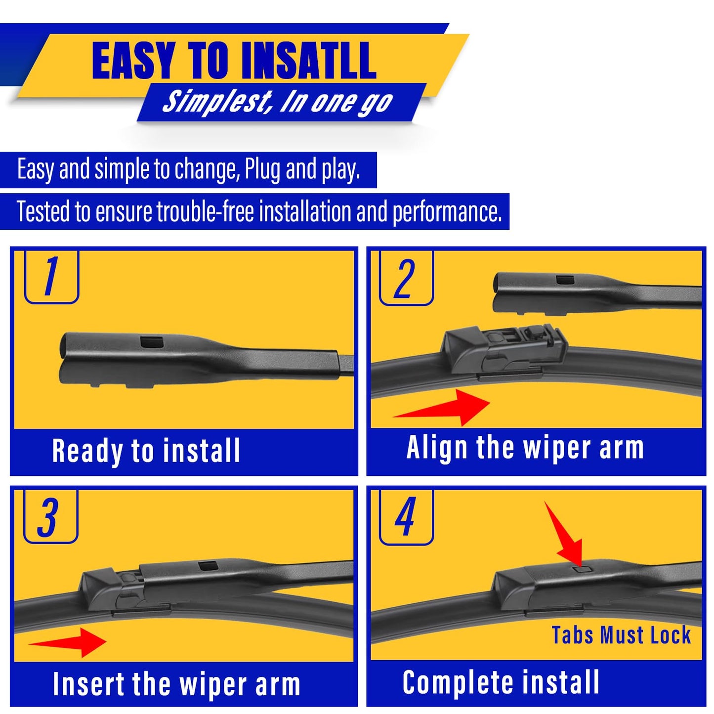3 wipers Replacement for 2016-2021 2022 2023 Toyota CHR, Windshield Wiper Blades Original Equipment Replacement - 26"/16"/14" (Set of 3)